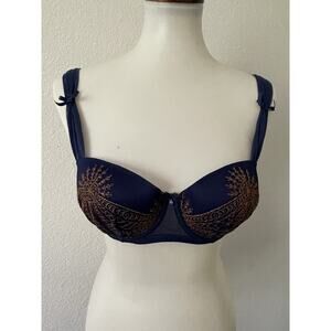 Adore Me Bra Push Up Embroidered Print Intimates Lingerie